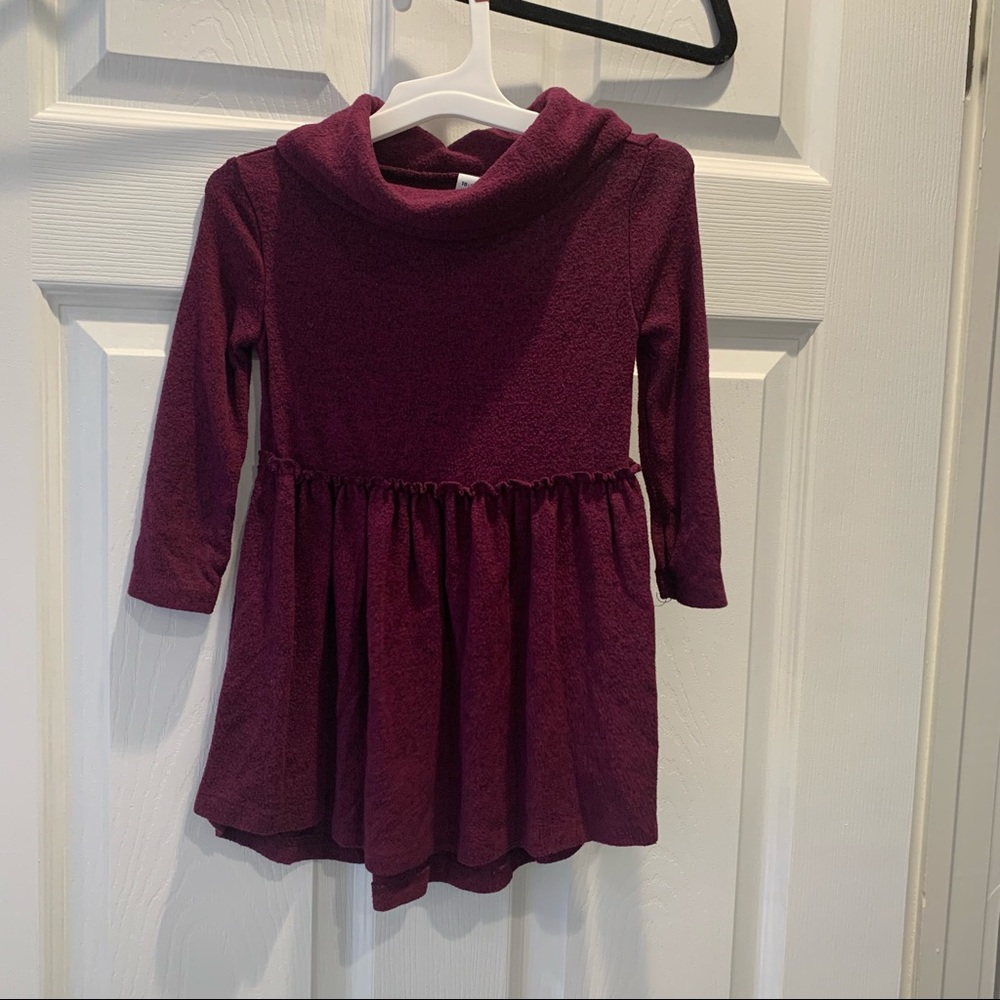 Old Navy Purple Cowl Neck Soft Sweater Dress- 18-24 Months